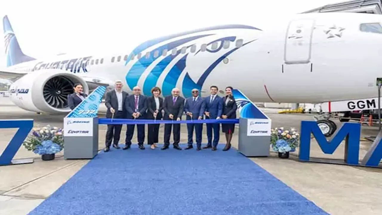 مصر للطيران تتسلم أولى طائراتها من طراز بوينغ 737 ماكس الجديدة